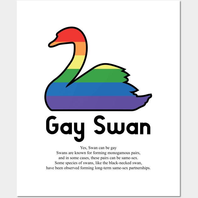 Gay Swan G3b - Can animals be gay series - meme gift t-shirt Wall Art by FOGSJ